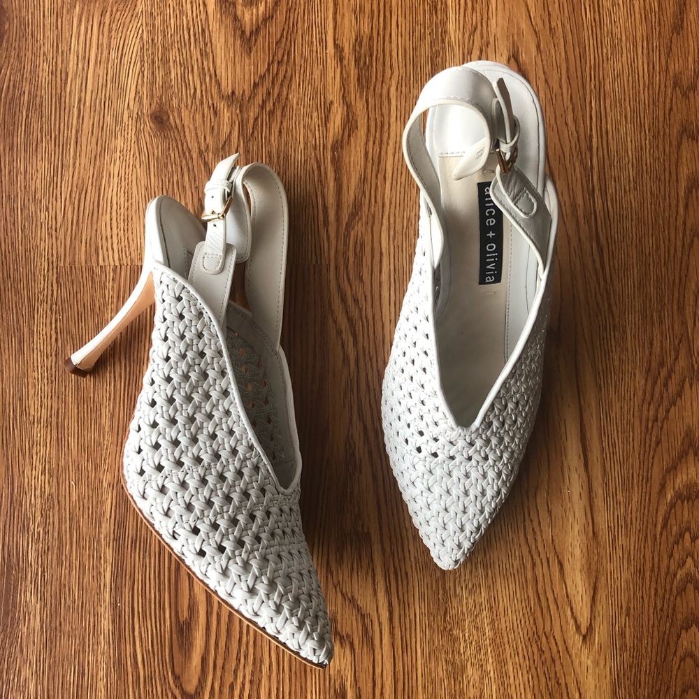 Alice + Olivia Idina Woven Heels 8